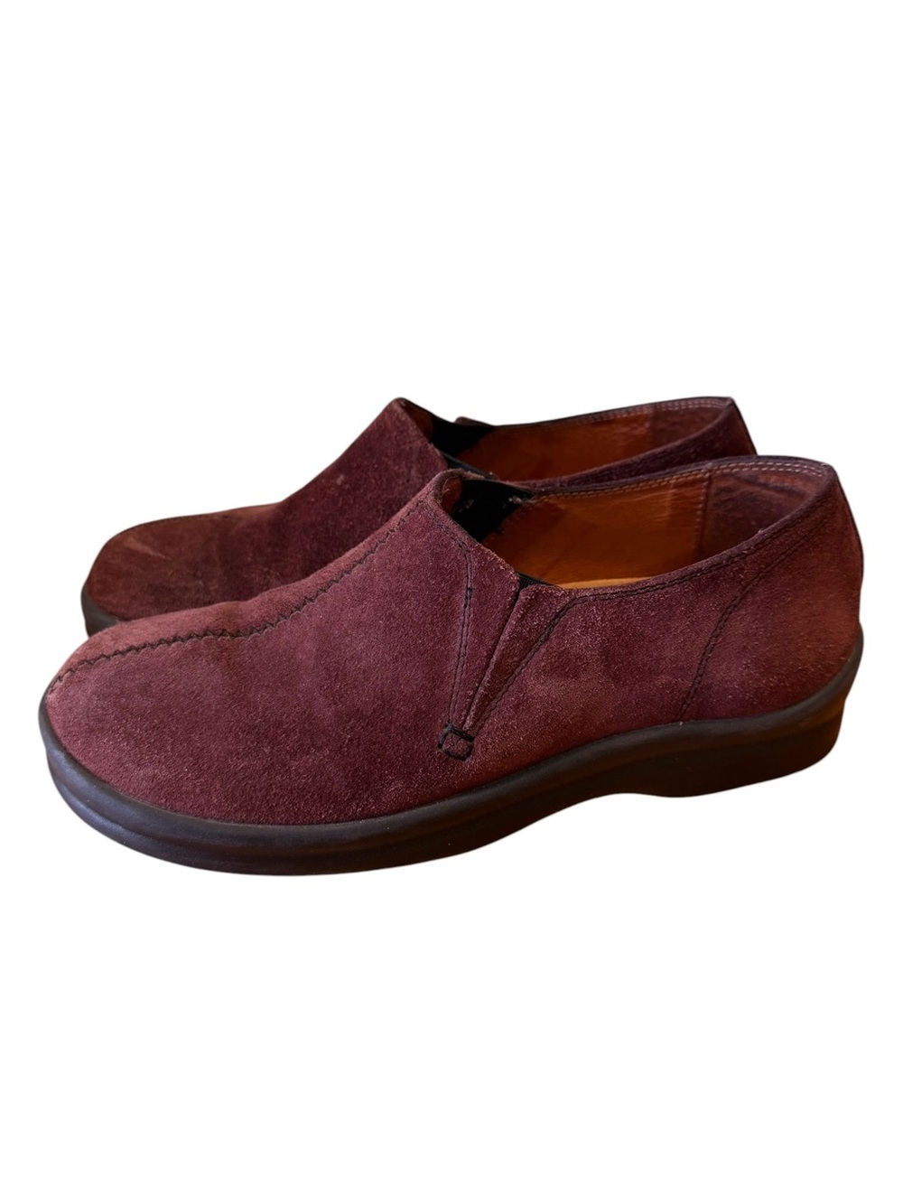 Footprints By Birkenstock Cambria Burgundy Wine Leather Slip On Shoes EU 37 W7